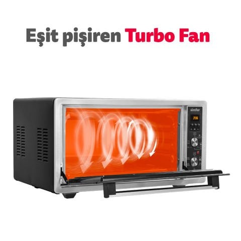 Simfer 4559 İnox 45 Litre Turbo Midi/mini Fırın