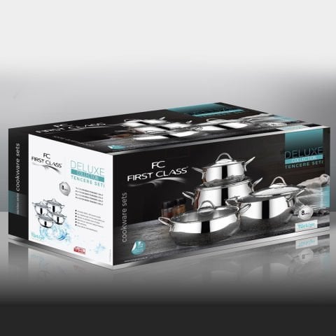 First Class FC212 Delux Collection 8 Parça Platin Güveç Tencere Seti