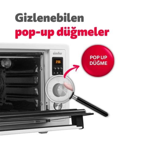 Simfer 4558 Beyaz 45 Litre Turbo Midi Fırın