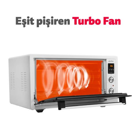 Simfer 4558 Beyaz 45 Litre Turbo Midi Fırın