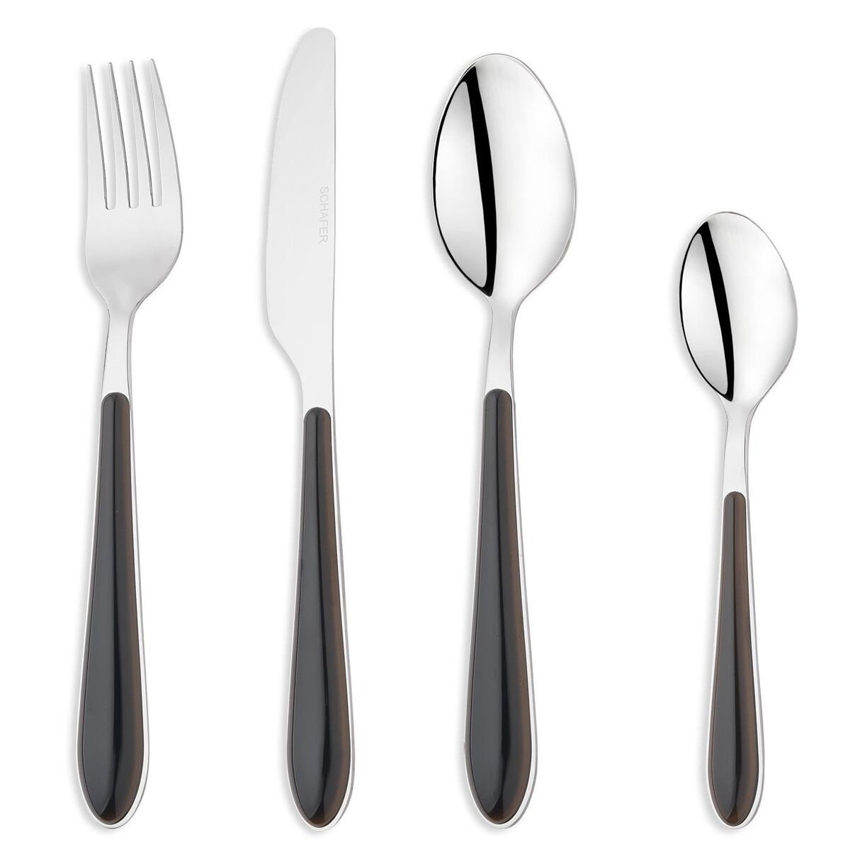Schafer Mona 24 Parça Çatal Kaşık Bıçak Takımı-Siyah02