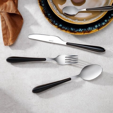 Schafer Mona 24 Parça Çatal Kaşık Bıçak Takımı-Siyah02