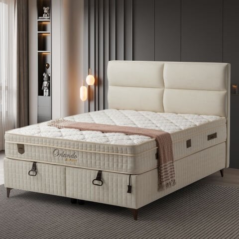 Pofuduk Orlando 90x190 Yatak Baza Başlık Set