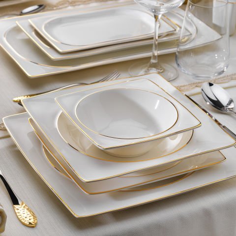 Schafer Glamor Pure Yemek Takımı 60 Parça-Gold01