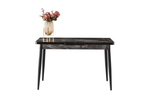 Levent Msa.0032-482, 4136 Ay 70*120 Metal Ayak Açılır Masa Siyah Mermer Siyah