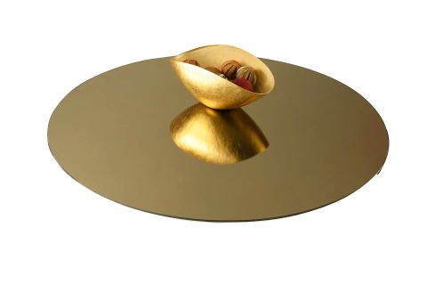 Levent ORT.0008-401, 9006 Cestino Orta Sehpa Bronz Cam Gold Ayak