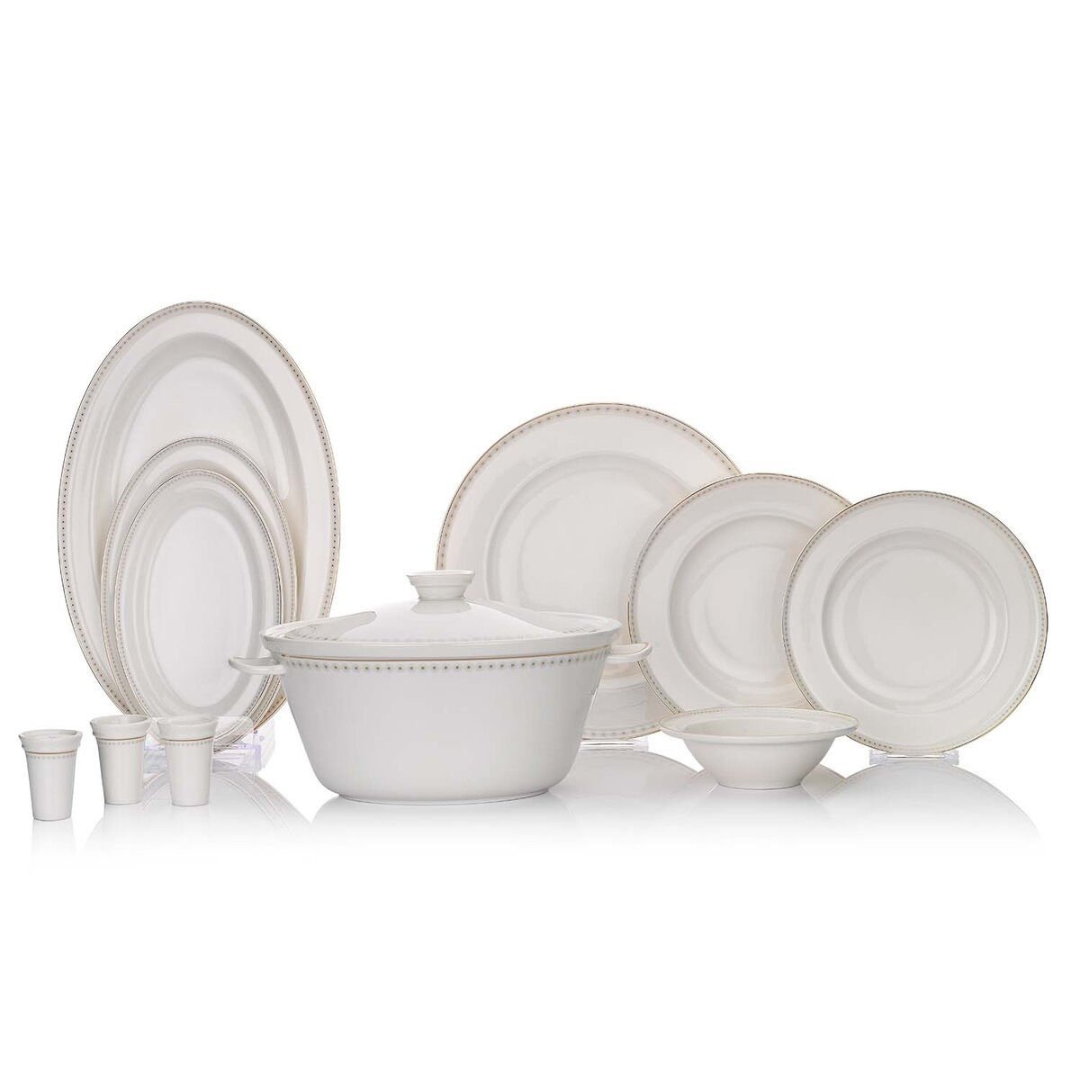 Schafer Queen Classy Bone Yemek Takımı 60 Parça-Altın01