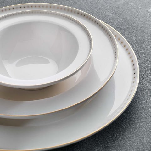 Schafer Queen Classy Bone Yemek Takımı 60 Parça-Altın01