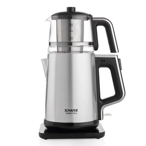 Schafer Teaform Plus Dijital Paslanmaz Çay Makinesi-Inox/Cam Demlik