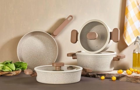 First Class FC209 Cappuccino 7 Parça Granit Premium Tencere Seti