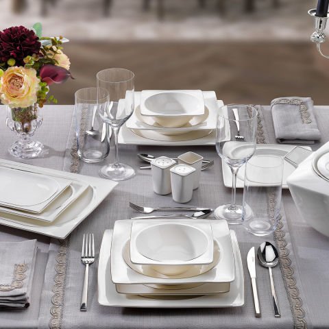 Schafer Glamor Pure Yemek Takımı 60 Parça-Platin01