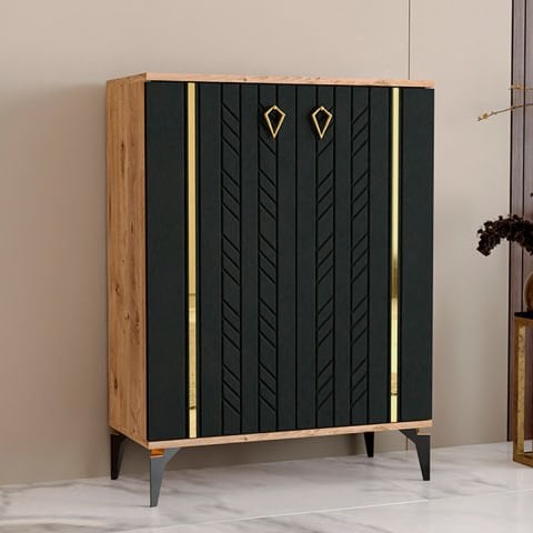 Levent Ayk.0005-285 2 Kapılı Ayakkabılık Atlantik Çam Antrasit