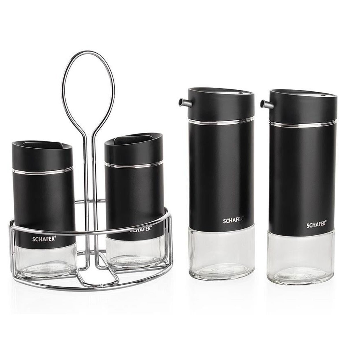 Schafer Silver Touch Yağlık+sirkelik Seti-5 Parça-siyah