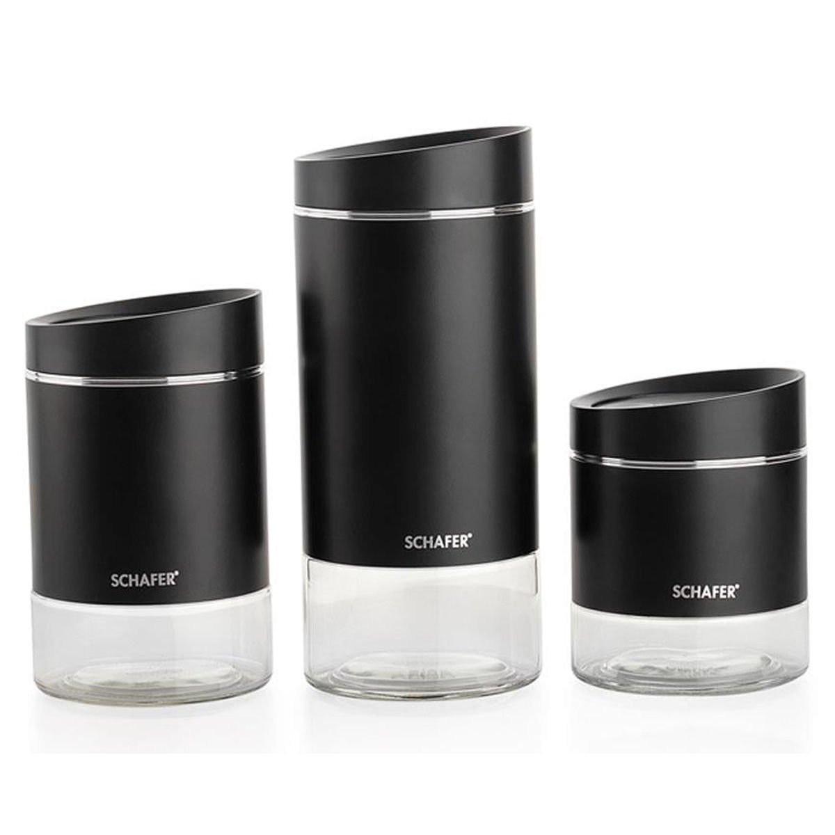 Schafer Silver Touch 3 Boy Kavanoz Seti - Siyah