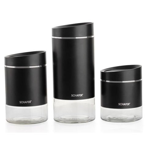Schafer Silver Touch 3 Boy Kavanoz Seti - Siyah