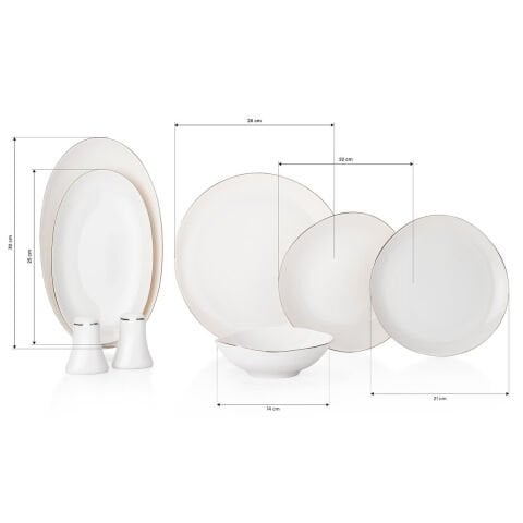 Schafer Ella Yemek Takımı 56 Parça-Platin