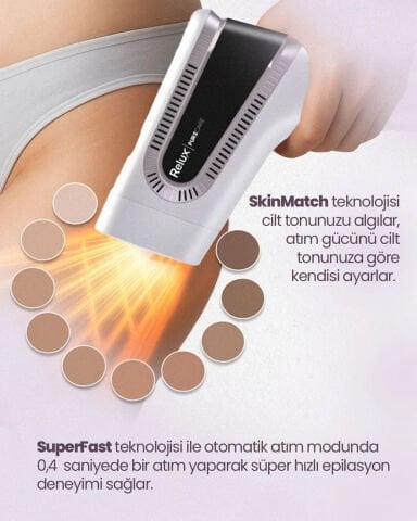Relux IPL9950, Skinmatch Purecare 3.000.000 Atım IPL Lazer Epilasyon Cihazı