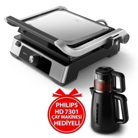 Philips BXA0057/00, HD6301/90 Izgara ve Tost Makinesi (HD7301 Çay Makinesi Hediyeli)