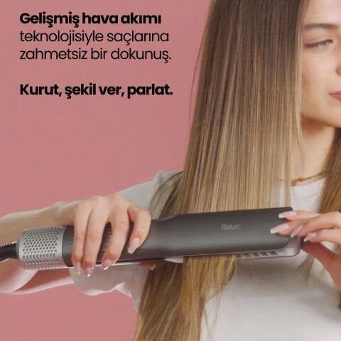 Relux RHS9000B Antrasit Aerostraight Havalı Saç Düzleştirici