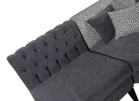 Always Star Katar Sandalyesiz Masasız Köşe Modülü, Gri