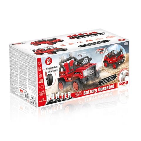 Dolu 8081 Hunter 12V Uzaktan Kumandalı Akülü Araba - Kırmızı