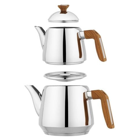 Schafer Teehaus Çelik Çaydanlık Takımı 4 Parça-Kahverengi