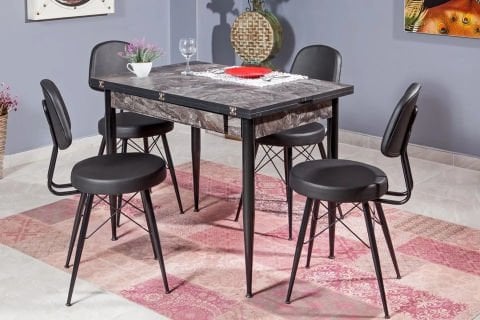 Levent MTK1081 - 4006 Kartal Masa Takımı - 4 Adet 4007-1 Sandalye