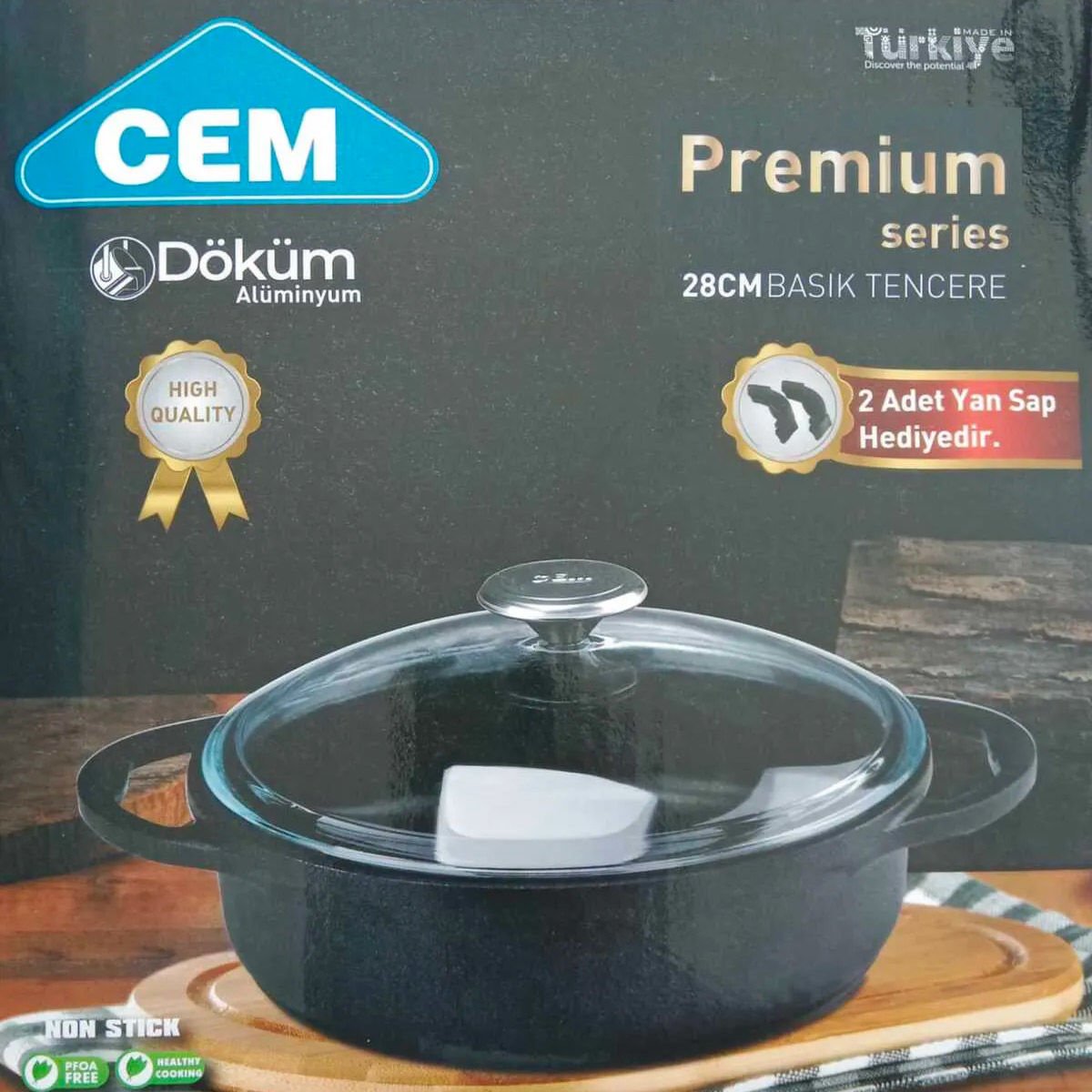 Cem Premium Döküm Karnıyarık Tencere 28cm