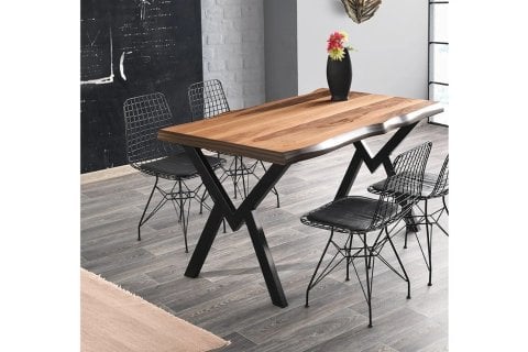 Levent MTK1152 - 5007 MDF Kütük Masa Takımı  + 4 Adet Sandalye