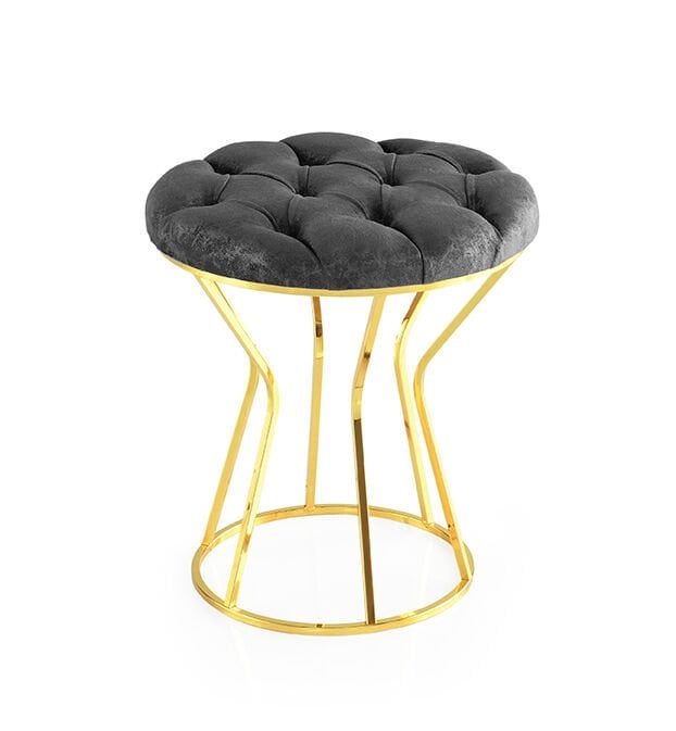 Levent Tbr.0002-609, 4164 Vazo Tabure Siyah Gold