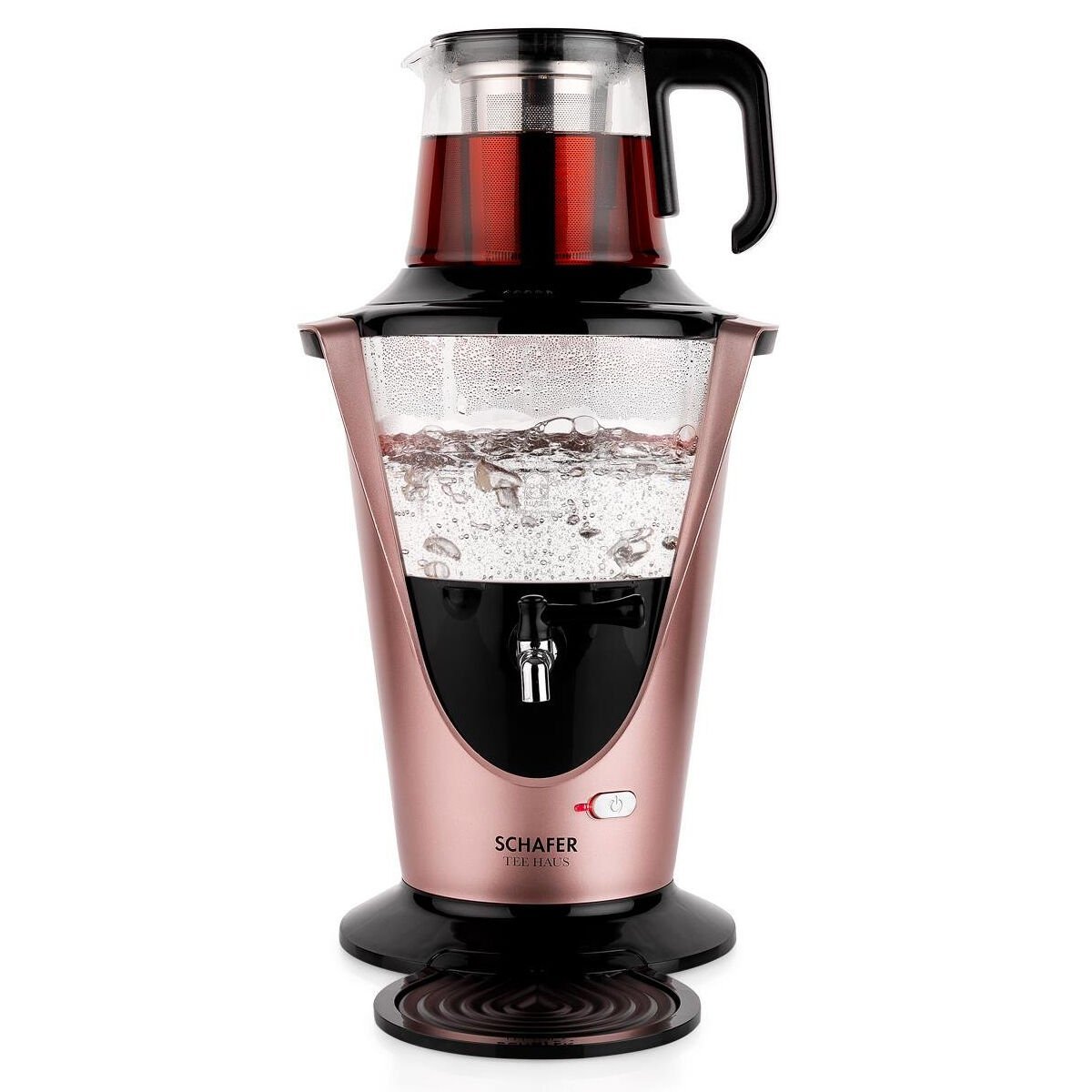 Schafer Tee Haus Yeni Nesil Elektrikli Cam Semaver-Rosegold