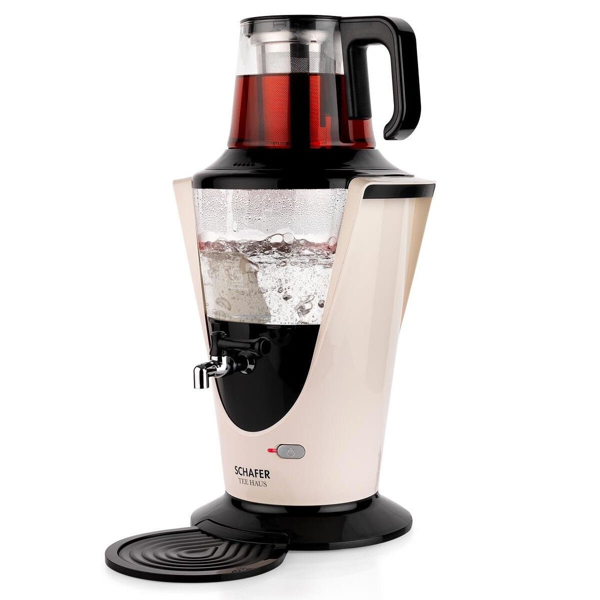 Schafer Tee Haus Yeni Nesil Elektrikli Cam Semaver-Krem