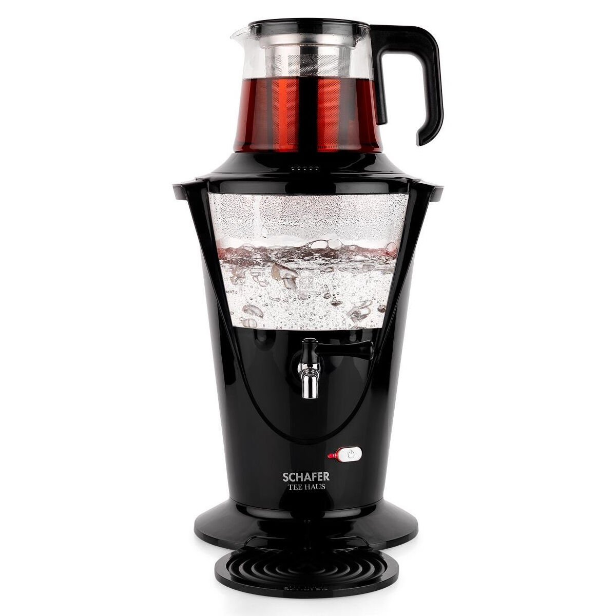 Schafer Tee Haus Yeni Nesil Elektrikli Cam Semaver-Siyah