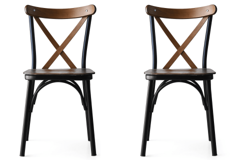 AHŞAP BAHAR ÇAPRAZ SANDALYE, CEVİZ SİYAH