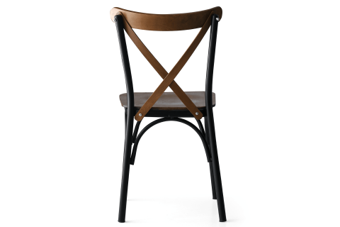 AHŞAP BAHAR ÇAPRAZ SANDALYE, CEVİZ SİYAH