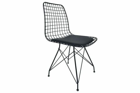 LEVENT TEL SANDALYE, SİYAH