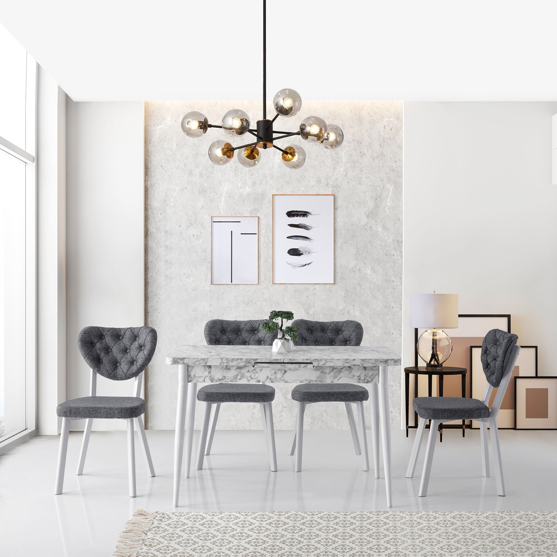 Levent Mtk.0176-435, 4136 Ay 70*120 Masa+(4) Sn1008 Rivone San Beyaz Me