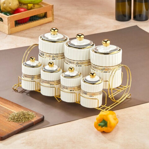 Cooker CKR3780, 7'li Porselen Baharatlık Seti
