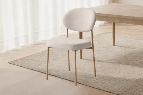 Levent San.0107-684, Damla Metal Ayak Sandalye Krem Puffy Cappuccino