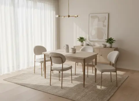 Levent San.0107-684, Damla Metal Ayak Sandalye Krem Puffy Cappuccino