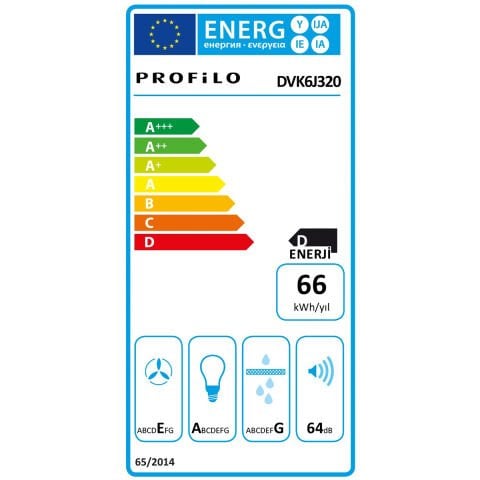 Profilo DVK6J320 60 Cm Eğimli Elektronik Beyaz Davlumbaz