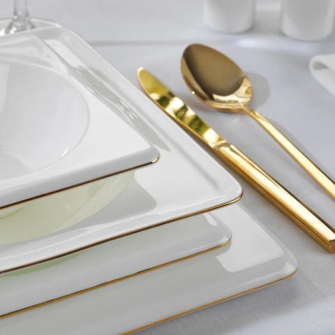 Schafer Blanc Bone Yemek Takımı 60 Parça Altın
