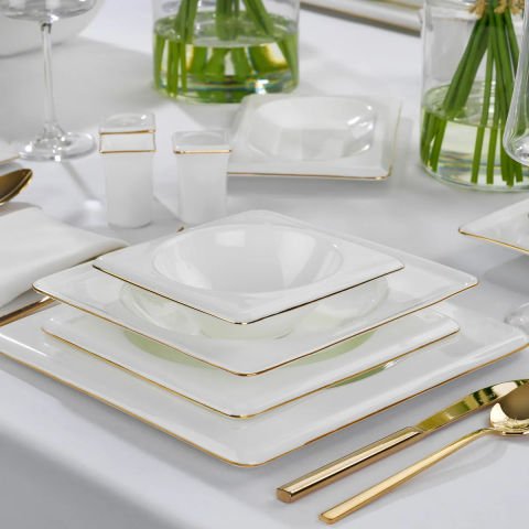 Schafer Blanc Bone Yemek Takımı 60 Parça Altın