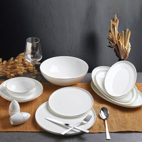 Cihan Chn-3160 55 Parça Gold Bone China Yemek Takımı
