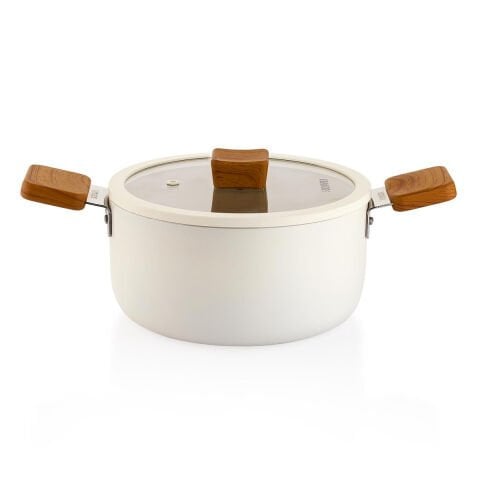 Schafer Ceramoni Seramik Derin Tencere 20 Cm-Krem