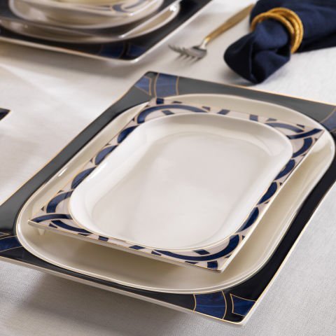 Schafer Glamor Blue Line Yemek Takımı 60 Parça-Mavi