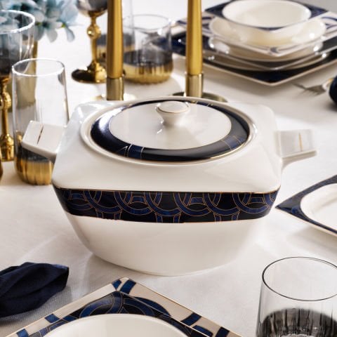 Schafer Glamor Blue Line Yemek Takımı 60 Parça-Mavi----------