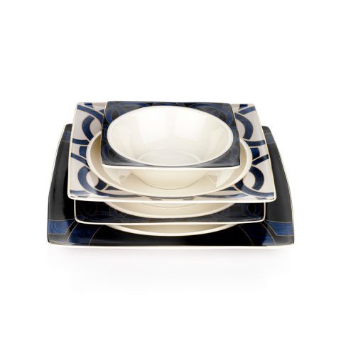 Schafer Glamor Blue Line Yemek Takımı 60 Parça-Mavi----------