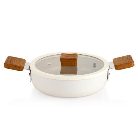 Schafer Ceramoni Seramik Kapaklı Sahan 20 Cm-Krem