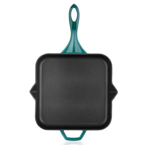 Schafer Guss Chef Döküm Kare Kızartma Tavası 28x28cm-Turkuaz